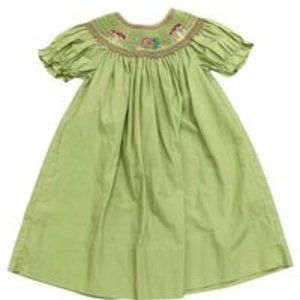 Rosalina Collections Smocked Snail/Mushrooms Dress